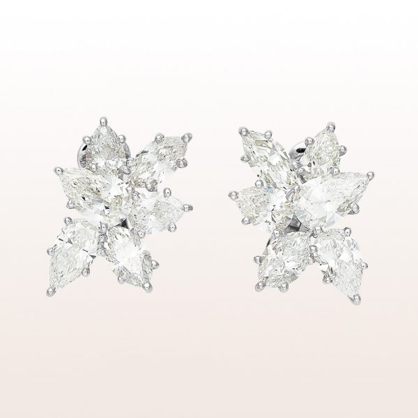 Earrings with diamonds 8,34ct in 18kt white gold
