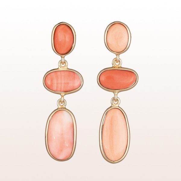 Earrings with corals in 18kt rose gold