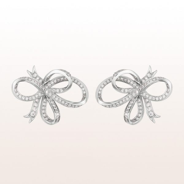 Ear studs "Masche" from the designer Sebastian Menschhorn with  brilliants 0,72ct in 18kt white gold