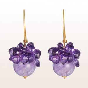 Earrings with amethyst in 18kt yellow gold