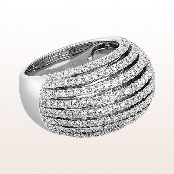 Ring with brilliant cut diamonds 1,62ct in 18kt white gold