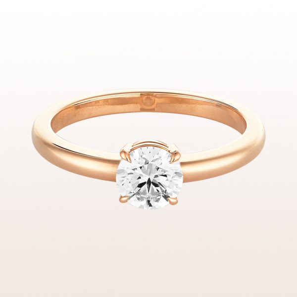 Ring with brilliant cut diamonds 0,74ct in 18kt rose gold
