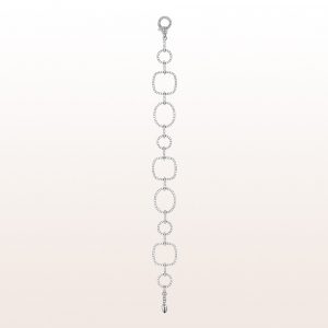 Bracelet with brilliant cut diamonds 2,71ct in 18kt white gold