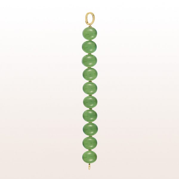 Bracelet with prasiolite-cabochons 185,50ct in 18kt yellow gold