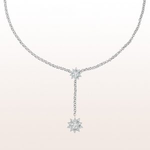 Necklace "Auguste" with brilliant cut diamonds 1,01ct in 18kt white gold