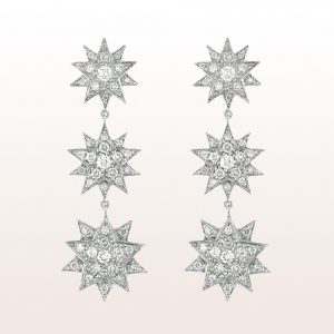 Earrings "Marie Christine" with brilliants 1,76ct in 18kt white gold