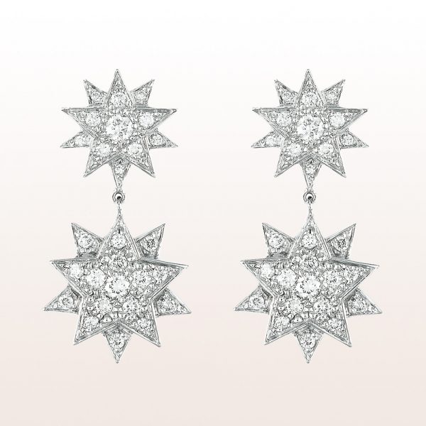 Earrings "Sophie" with brilliants 1,20ct in 18kt white gold