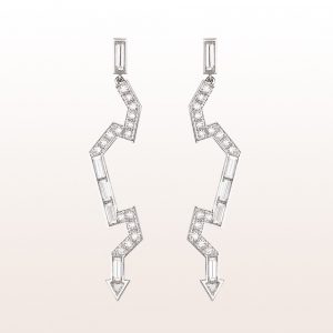 Earrings "Blitze" from the designer Sebastian Menschhorn with diamonds 2,83ct in 18kt white gold