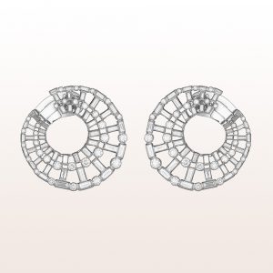 Earrings with diamonts 4,79ct in 18kt white gold