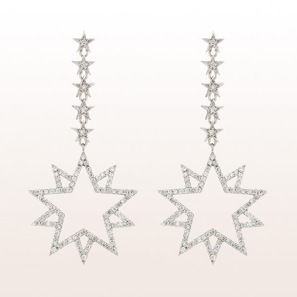 Earrings "Stephanie" with brilliants 1,27ct in 18kt white gold