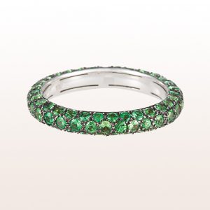 Eternity-ring with tsavorite 2,28ct in black rhodium-plated 18kt white gold