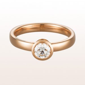 Ring with brilliant 0,52ct in 18kt rose gold