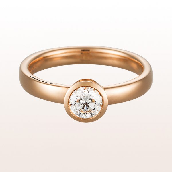 Ring with brilliant 0,52ct in 18kt rose gold