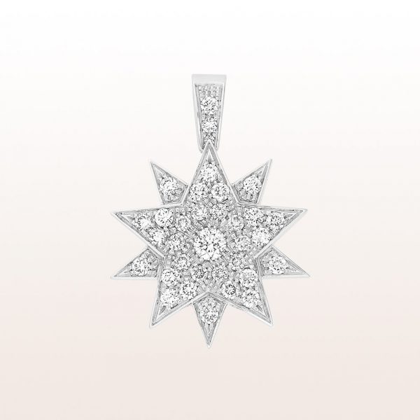 Pendant and brooch Sisi "Modell 4" (engl. model 4) with brilliant cut diamonds 0,82ct in 18kt white gold