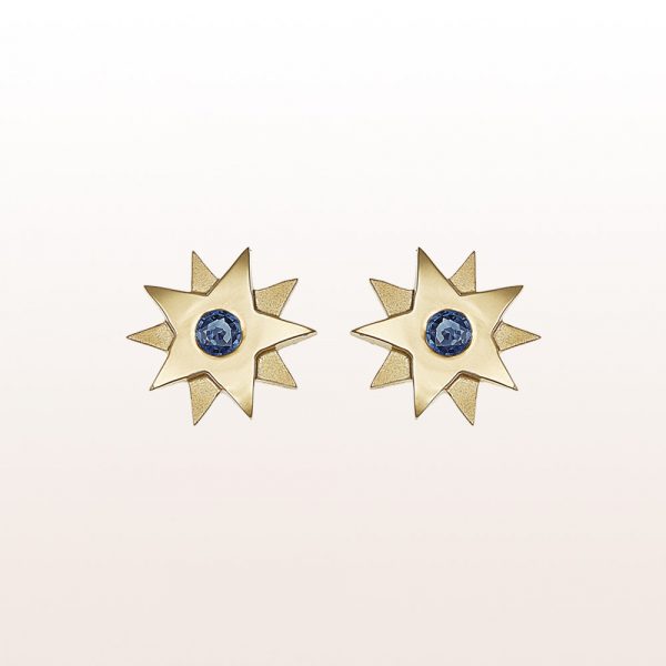 Earrings "Gisela" with sapphire 0,26kt in 18kt yellow gold
