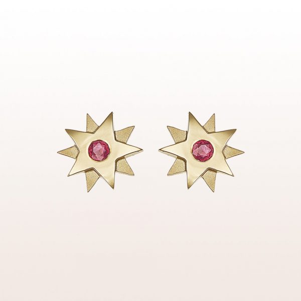 Earrings "Gisela" with rubies 0,26ct in 18kt yellow gold