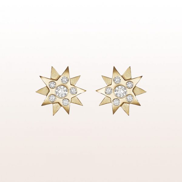 Earrings "Gisela" with 12 brilliants 0,34ct in 18kt yellow gold
