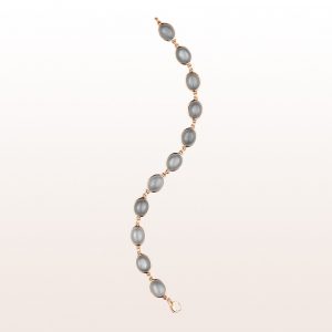 Armband mit grauen Mondstein Cabouchons in 18kt Roségold
