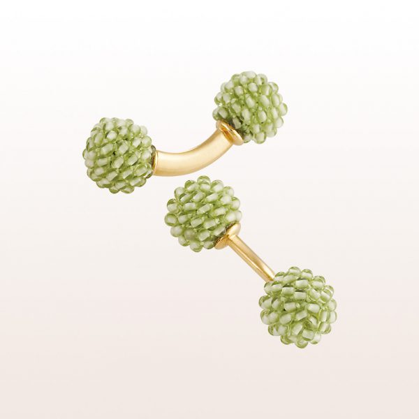 Coccinella cufflinks with peridot in 18kt yellow gold