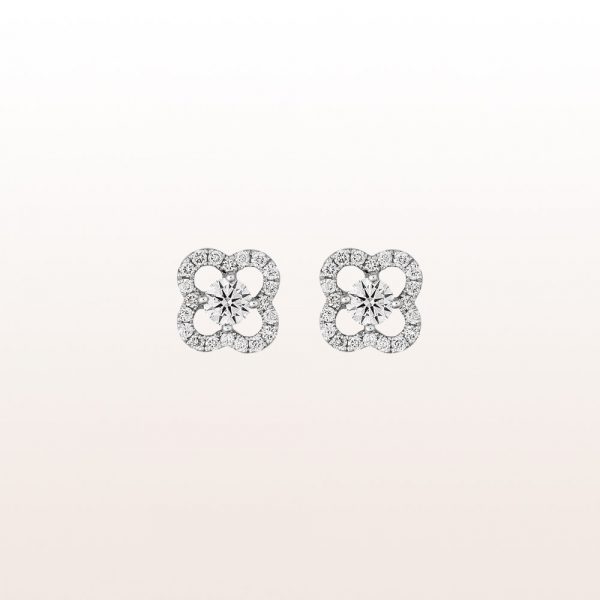 Ear studs with brilliants 0,52ct in 18kt white gold