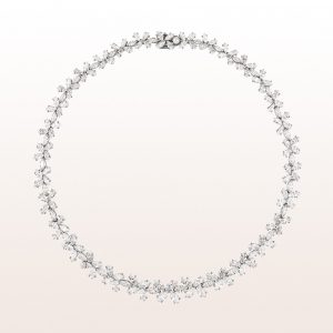 Necklace with navette-diamonds 37,47ct in platinum